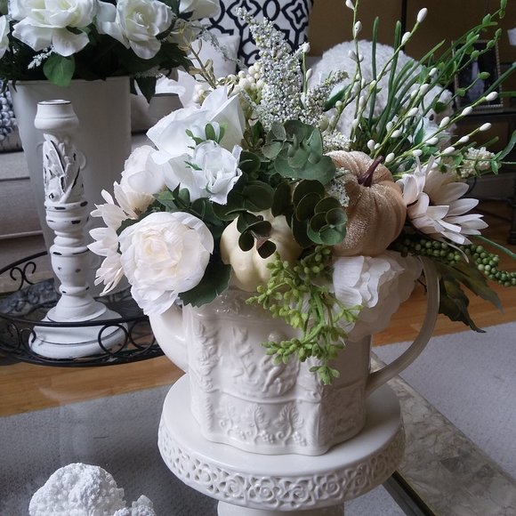 Boutique Other - VINTAGE Inspired TEAPOT Fall FLORAL Pumpkins